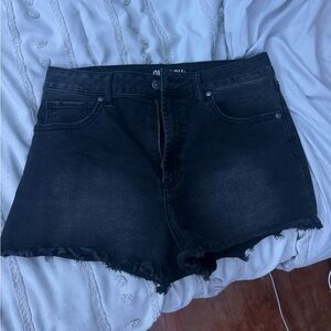 Black jean shorts